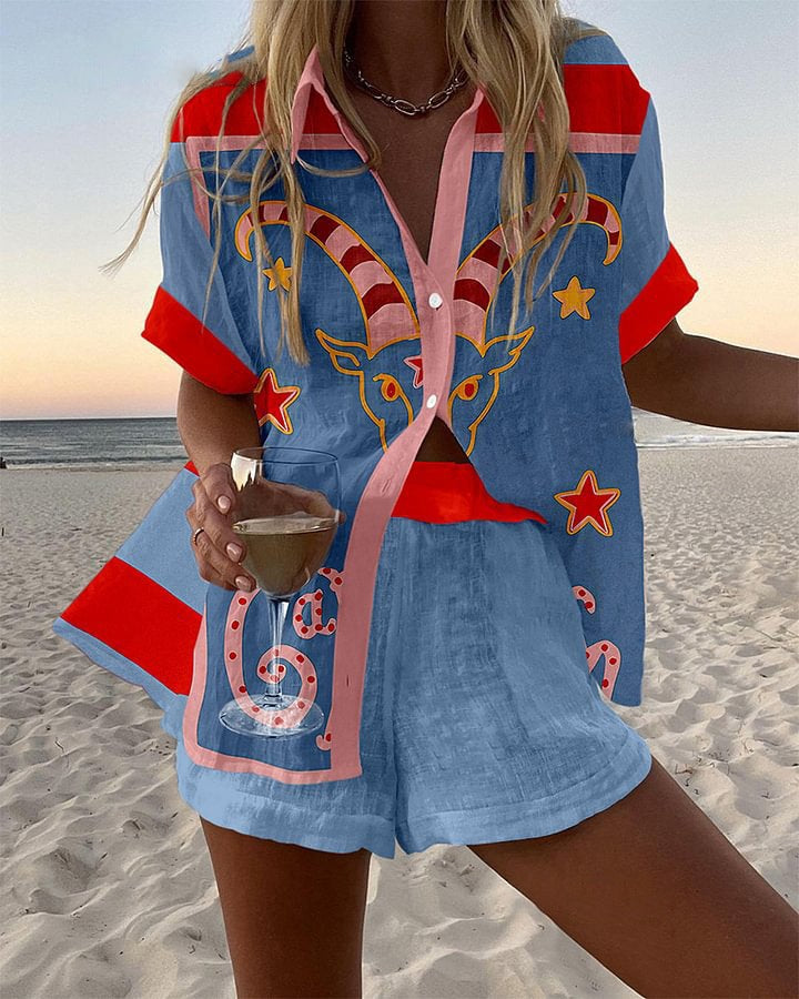 Zyra™ | Tweedelige Zomerset met Uniek Printdesign