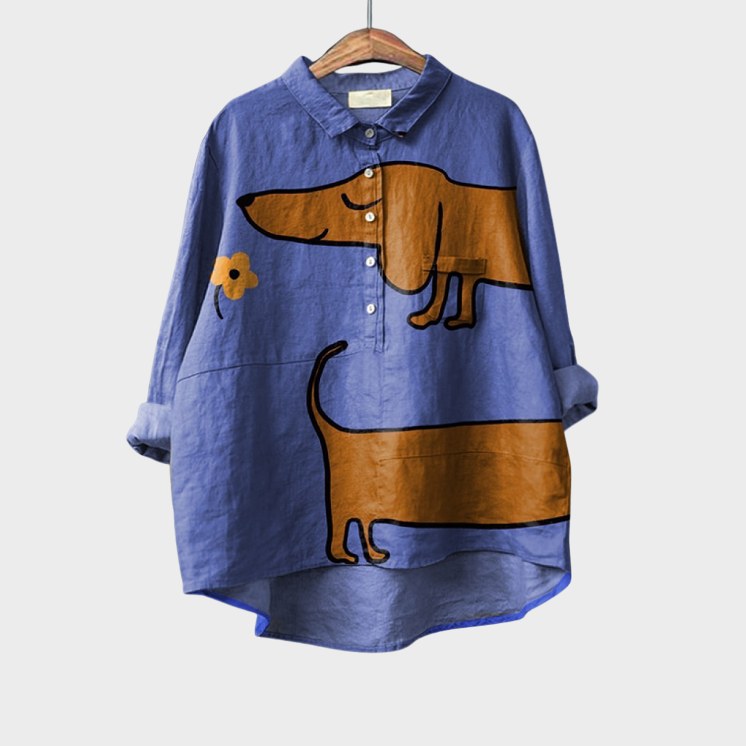 Antje™ | Casual Blouse met Honden desing