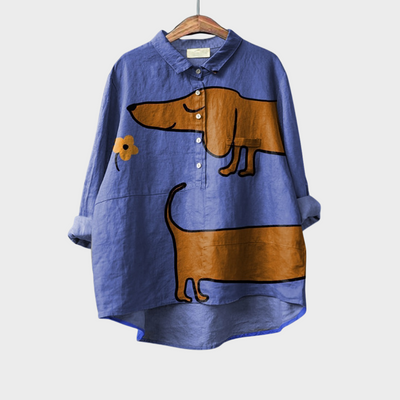 Antje™ | Casual Blouse met Honden desing