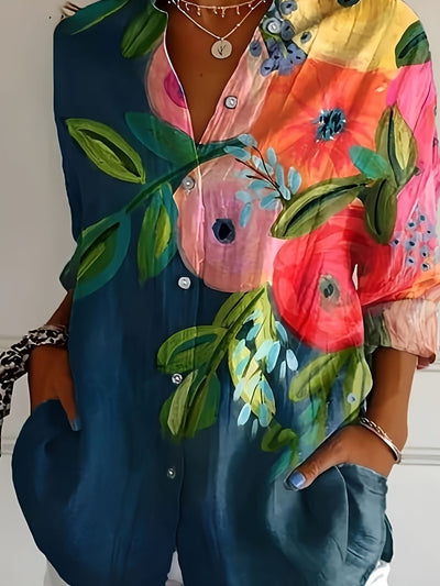 Floria™ | Kleurrijke Bloemenprint Blouse