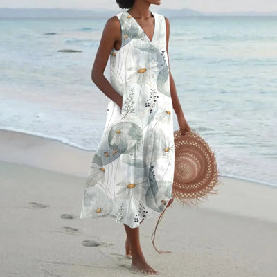 Annelies™ | Zomerse Mouwloze Jurk met Bloemenprint