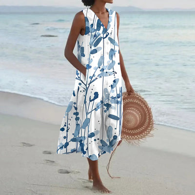 Annelies™ | Zomerse Mouwloze Jurk met Bloemenprint