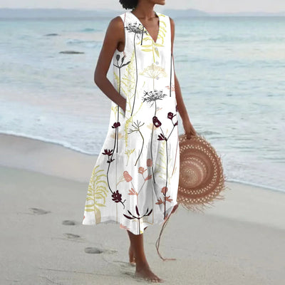 Annelies™ | Zomerse Mouwloze Jurk met Bloemenprint