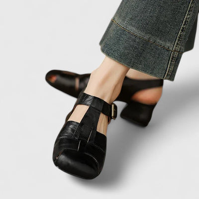 Noémie™ | Leren Sandalen met Hak