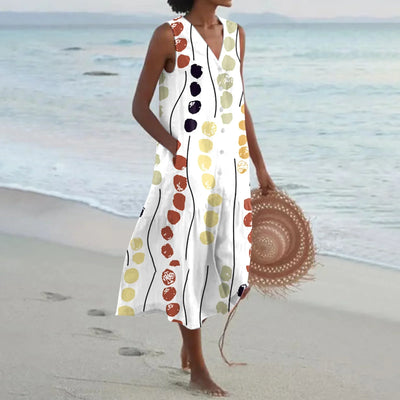 Annelies™ | Zomerse Mouwloze Jurk met Bloemenprint