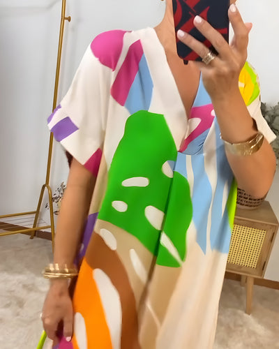 Roos™ | Artistieke Midi Jurk met Print