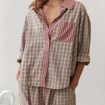 Sjoukje™ | Pyjama Set met Geruite Print