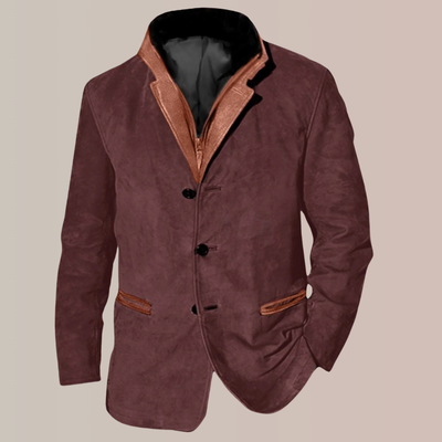 Dirk™ | Suède Blazer met Leren Details