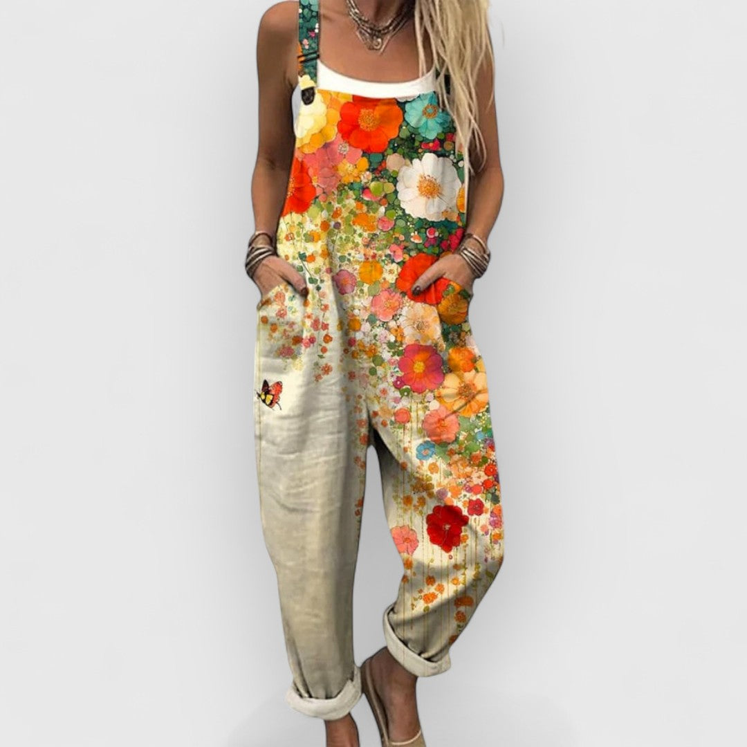 Eline™ | tuinbroek met speelse bloemenprint