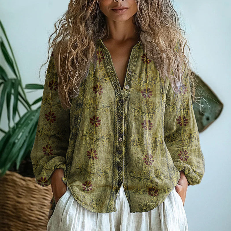 Analda™ | Luchtige Blouse met Botanische Print