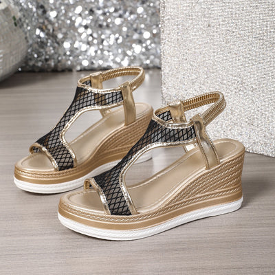 Aurelia™ | Sleehak Sandalen met Metallic Accent