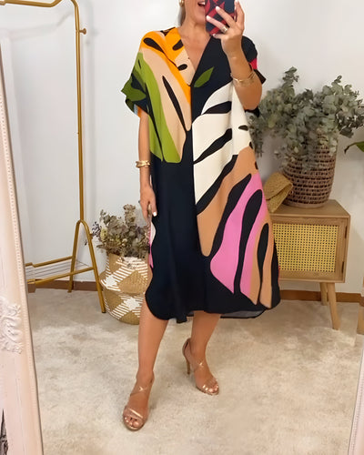 Roos™ | Artistieke Midi Jurk met Print