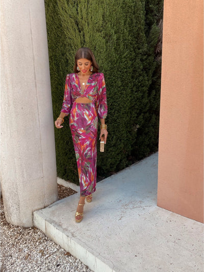 Carina | Midi jurk met Abstracte Print