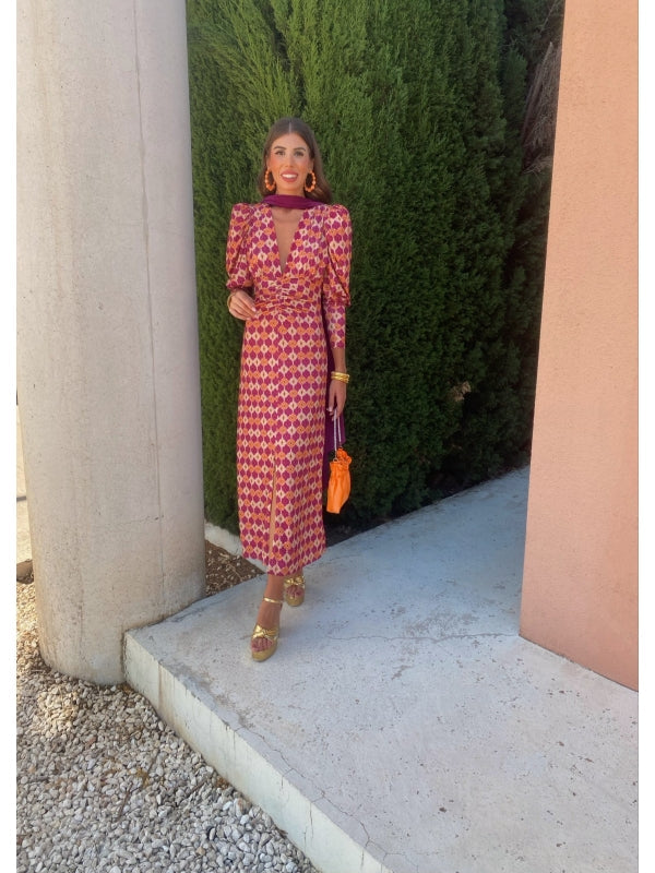 Elodia | Lange Mouwen Jurk met Print